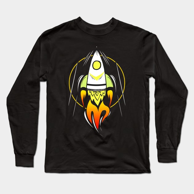 Space Rocket Long Sleeve T-Shirt by jrcreativesolutions